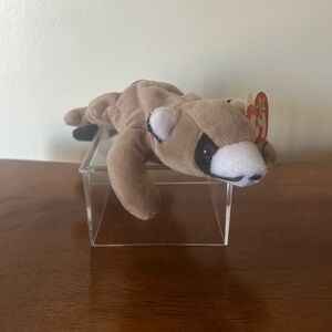 Ty Beanie Baby Ringo MWMT Retired 1995 Raccoon Plush Stuffed Animal Toy 90s